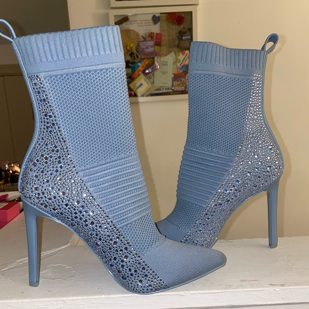 Blue Steve Madden Heeled Booties